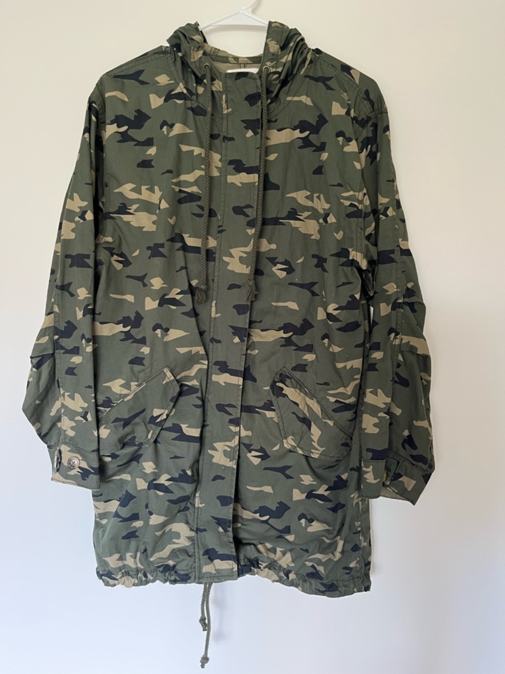 Nordstrom BP Jacket Womens Medium Camo Camouflage Utility Full Zip Hooded